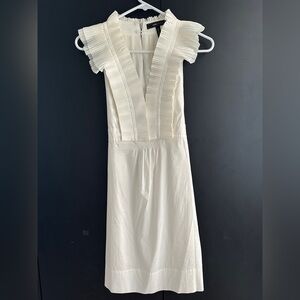 BCBGMaxAzria Cream Ruffle Midi Dress - Size XS